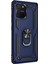 Samsung Galaxy A91 Kılıf Military Ring Holder Lacivert 1