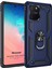 Samsung Galaxy A91 Kılıf Military Ring Holder Lacivert 2