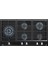 GZC 95320 XBN Ankastre ExactFlame Teknolojili Kristal Wok Gözlü Cam Gazlı Ocak Döküm Izgara Siyah 90 cm 112570066 1