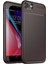 Apple iPhone Se 2020 Kılıf Karbon Desenli Lux Negro Silikon + Nano Ekran Koruyucu Kahverengi 1