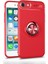 Apple iPhone Se 2020 Kılıf Ultra Korumalı Yüzüklü Manyetik Ravel Silikon + Tam Kaplayan 6D Nano Ekran Koruyucu Kırmızı 1