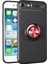 Apple iPhone Se 2020 Kılıf Ultra Korumalı Yüzüklü Manyetik Ravel Silikon + Tam Kaplayan 6D Nano Ekran Koruyucu Siyah Kırmızı 1