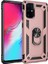 Samsung Galaxy S20 Plus Kılıf Çift Katmanlı Yüzüklü Manyetik Vega Kapak + Tam Kaplayan 6D Polymer Nano Ekran Koruyucu Rose 1