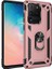 Samsung Galaxy S20 Ultra Kılıf Çift Katmanlı Yüzüklü Manyetik Vega Kapak + Tam Kaplayan 3D Cam Ekran Koruyucu Rose 1
