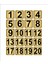 Metal Kapı Masa Dolap Numarası 3,5 x 3,5 cm 20'li 1-20 Altın 1