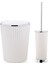 Nely Çöp Kovası + Tuvalet Fırçası Seti Beyaz 1