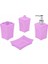 F350 Banyo Wc Seti 4 Parça Sert Plastik Pembe 1