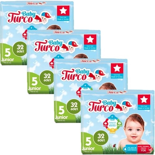 Baby Turco Bebek Bezi Junior 5 Beden 32�li x 4�lü Fiyatı