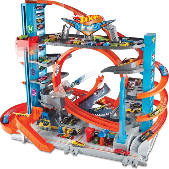 ​ Hot Wheels Köpek Balıklı Ultimate (Mega) Garaj 90 Araç Kapasiteli Çemberli FTB69