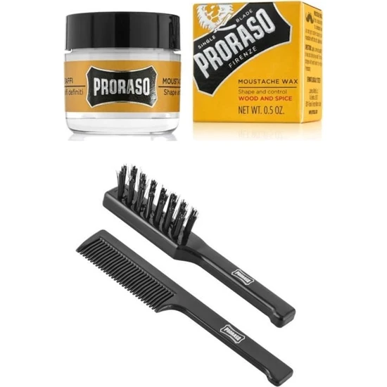 Proraso Firenze Bıyık Şekillendirici Wax 15 Ml+Bıyık Tarağı ve Fırçası