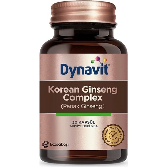 Dynavit Korean(Panax) Ginseng Complex Ginkgo Biloba, L-Arjinin İçeren Takviye Gıda 30 Kapsül