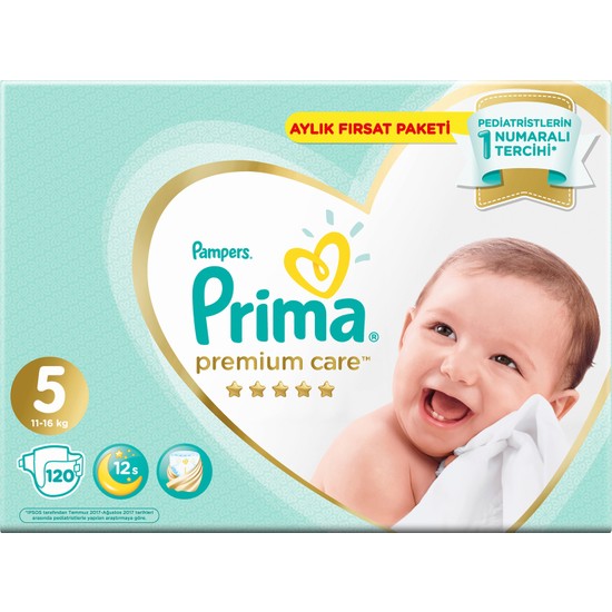 Prima Bebek Bezi Premium Care 5 Beden 120 Adet Junior