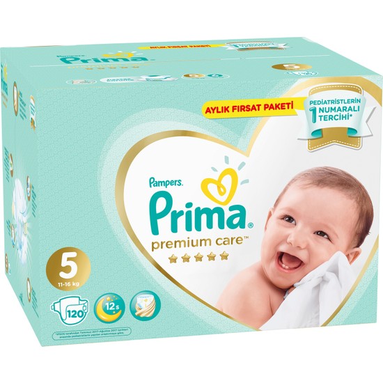 Prima Bebek Bezi Premium Care 5 Beden 120 Adet Junior Aylık Fiyatı