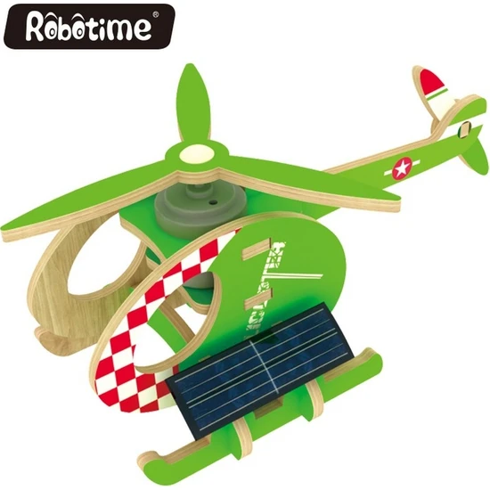 Robotime 3D Ahşap Puzzle Güneş Enerjli Helikopter- P230S