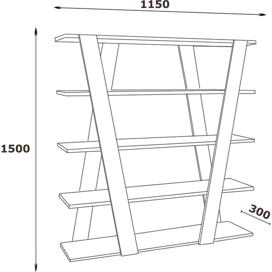 Drama Dizayn Mobilya Hera Ahşap Kitaplık Ceviz Fiyatı