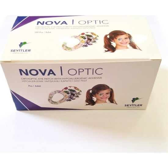 Nova Optik Göz Kapama Bandı - Göz Pedi - Renkli Desenli - Çocuk - 50 Adet