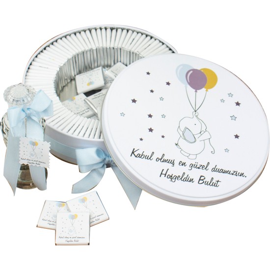 Pelit Valonia Metal Kutuda İsme Özel Filli Bebek