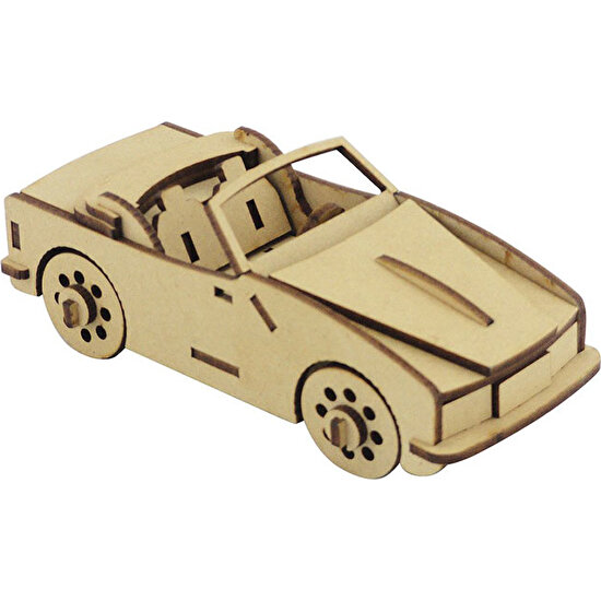 3D Sergi Ahşap Üstü Açık Araba Maketi 41 Parça
