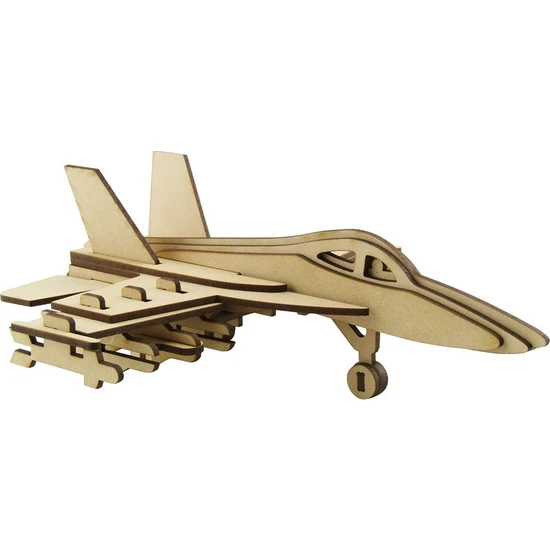 3D Sergi Ahşap F-18 Super Hornet Jet Maketi 47 Parça