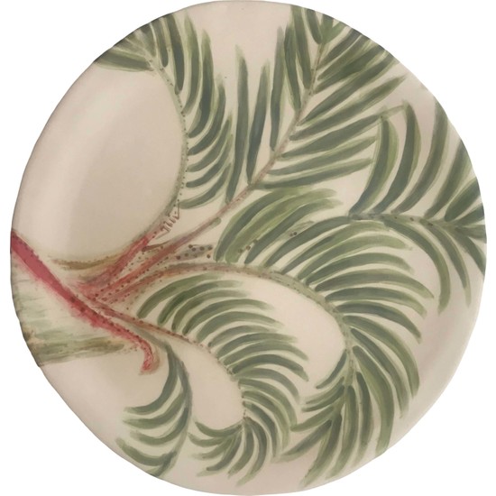 Alla Ceramics Şişe Palmiyesi Büyük Düz Servis Tabağı