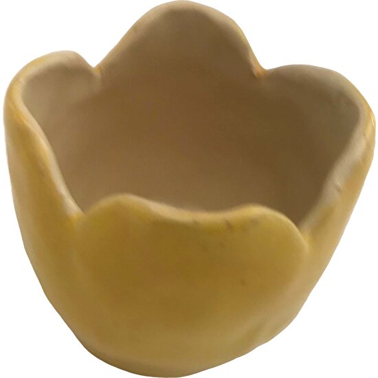 Alla Ceramics Sarı Lale Kase Servis Tabağı