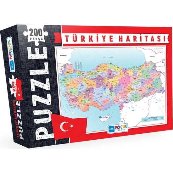 Blue Focus Türkiye Haritasi 204 Parça Kutulu Puzzle (Bf049)
