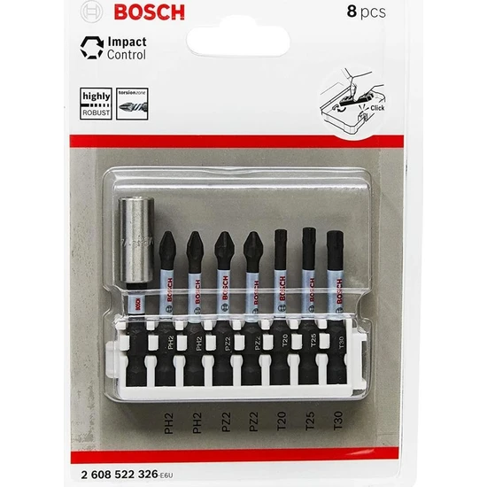 Bosch Impact Control Vidalama Bits Uç Seti 8 Parça 2608522326