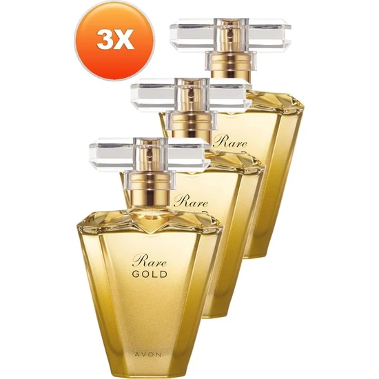 Avon Rare Gold Kadın Parfüm Edp 50 Ml. Üçlü Set