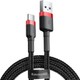 Baseus Cafule Belt Type C 2A Usb Hızlı Şarj Kablosu 2 M - Kırmızı Siyah - CATKLF-C91