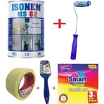 İsonem Ms 82 Nem ve Rutubet Küf Boyası + Izmir Fırça Epoksi Rulo 10 cm + 2.5 No Fırça + 3 cm Maskeleme Bandı + Temizlik Bezi