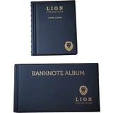 3Alp Koleksiyon Lion Cep Albümü Seti-Madeni ve  Kağıt Para  Cep Albümü 2 Li, Siyah Renk