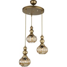 Begüsa Katana 3.lü Avize Eskitme Füme Cam