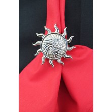 Emtory Home 6 Adet Gümüş Güneş Metal Peçete Halkası - Napkin Ring