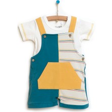 HelloBaby HelloBaby Yenidoğan Beach Day Boy Şort Salopet-Tshirt 2li Takım Erkek Bebek