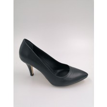 Solmaz Msm Siyah Cilt Topuklu Stiletto