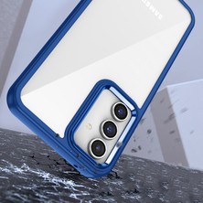 Case 4U Samsung Galaxy A34 Uyumlu Kılıf Kamera Çıkıntılı Arkası Kristal Şeffaf Hassas Tuşlu Renkli Kenarlı Flora Kapak Kırmızı