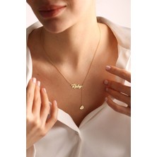 Nida Jewelry 925 Ayar Gümüş Isim Sallantılı Kalp Harf Kolye