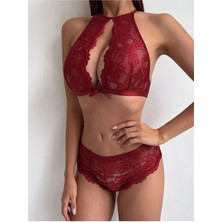 Fancy&Dancy Kadın Sırt Dantel Detaylı Şık Iç Çamaşır Takımı - 2 Parça Sütyen Külot Takımı - 6700