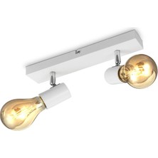 Rsylight Retro Metal 2 Li Beyaz Rustik Hareketli Spot Avize