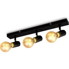 Rsylight Retro Metal  3 Lü Masallı Tavan Plofyoner Rustik Hareketli Spot Avize