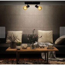Rsylight Retro Metal Dekoratif 2 Li Tavan Plofyoner Mafsallı Spot Avize