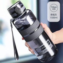 Uzspace 1500 ml Mega Boy Spor ve Günlük Kırılmaz ve Sızdırmaz Matara - Cam Göbeği/turkuaz