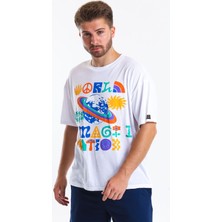 Superfly Men Oversize Tshırt White Erkek T-Shirt 22502-24