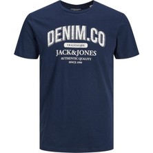 Jack & Jones Jeans Tee Ss O-Neck Noos Erkek Lacivert Tshirt 12210949-04