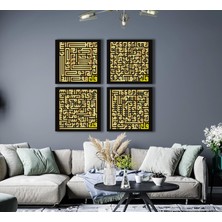 Bestablo Kafirun Ihlas Felak ve Nas Sureleri Kufi Kanvas Tablo