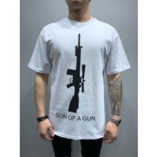 Ayakuydur Erkek Beyaz Baskılı T-Shirt