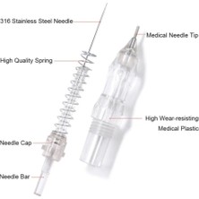 Rosevelt Kalıcı Makyaj Iğnesi ( 0,16 Mm ) 1 Adet 1r Vidalı Contalı Metal Uçlu