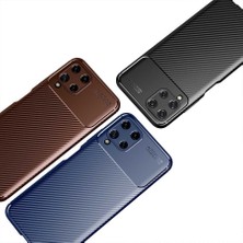 Kupa Samsung Galaxy M32 Kılıf Kamera Korumalı Esnek Slim Fit Karbon Görünüm Silikon Kapak