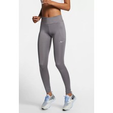 Nike Fast Mid-Rise Running Leggins File Panelli Normal Belli Sıkılaştırıcı Gri Kadın Sportaytı