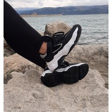 Dunlop 2323 Siyah-Beyaz Renk Fuspetli Kalın Taban Spor Ayakkabı